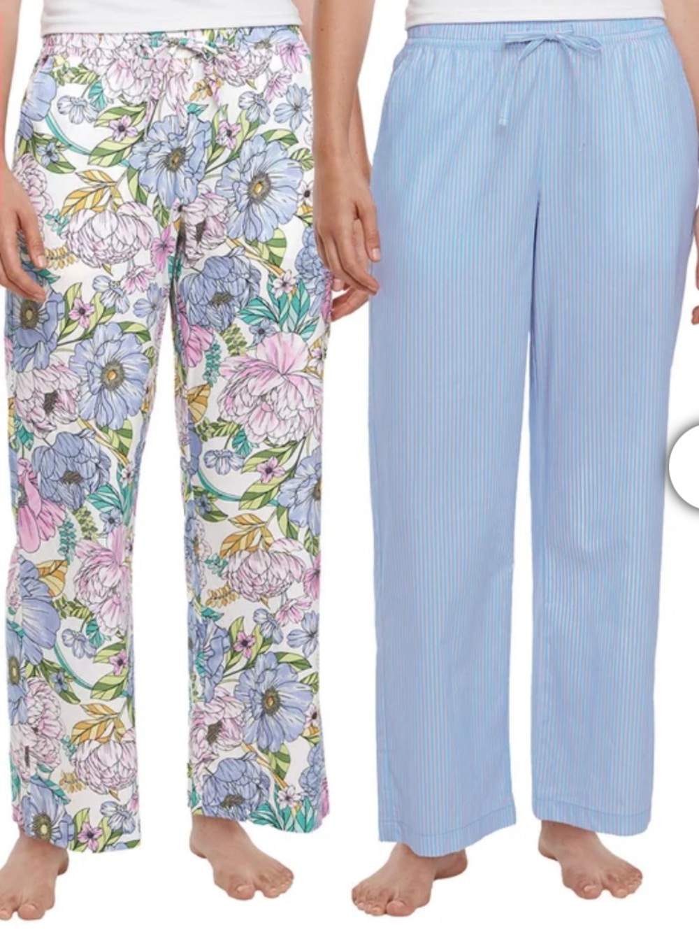 Women’s GAP Floral & Blue Stripe Cotton Lounge Pants - Pack of 2